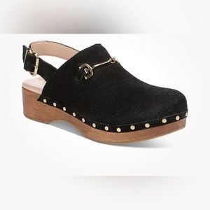 Sam Edelman Womens Hilda Black Suede Wedge Clogs Shoes 7 Medium